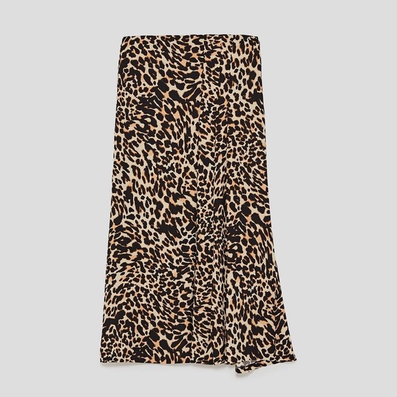 Zara Leopard Print MIDI Skirt - Picture 2 of 6